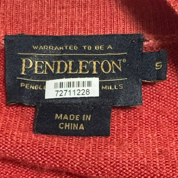 Pendleton Womens Red V-Neck Sweater Small Long Sleeve Soft Knit Lightweight - Picture 3 of 10